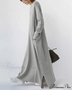 V Neck Swing Dress - Long Sleeve image 2
