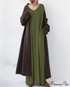 V Neck Swing Dress - Long Sleeve image 6