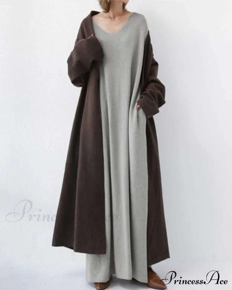 V Neck Swing Dress - Long Sleeve image 7