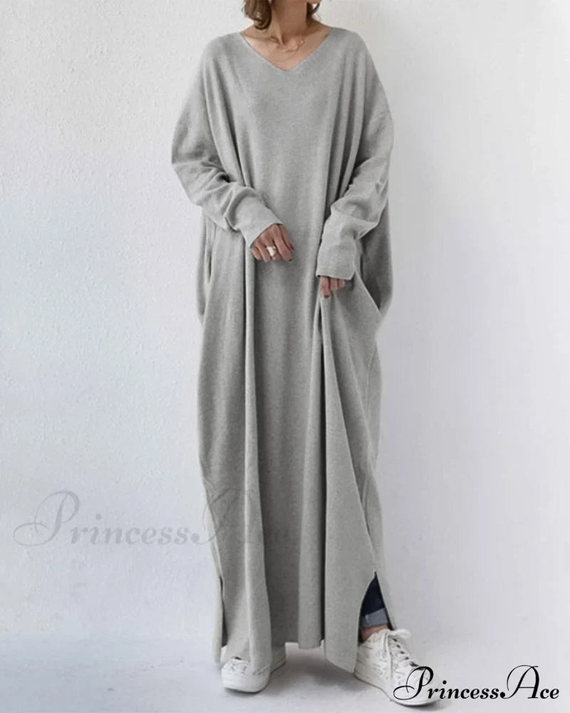 V Neck Swing Dress - Long Sleeve image 1