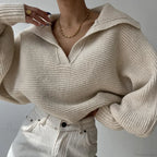 V-neck Warm White Sweater image 1