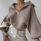 V-neck Warm White Sweater image 3