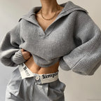 V-neck Warm White Sweater image 7