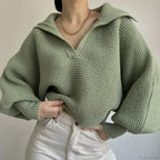 V-neck Warm White Sweater image 6