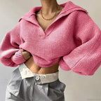 V-neck Warm White Sweater image 9