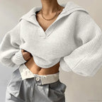 V-neck Warm White Sweater image 4