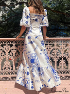 Vacation Puff Stylish Sleeve Midi Dress image 2