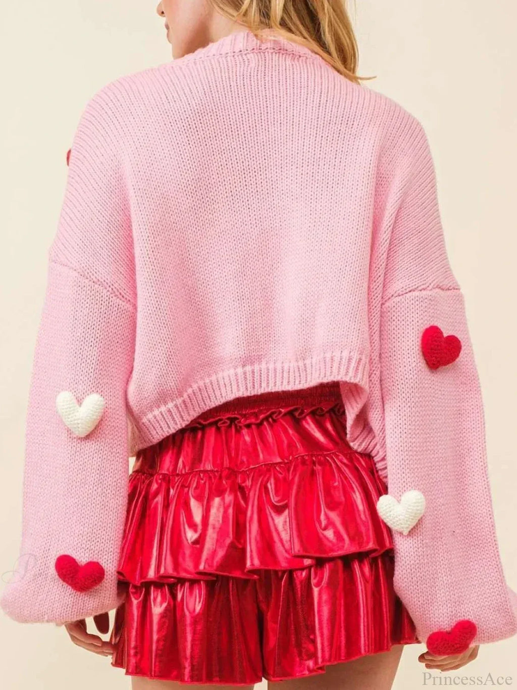 Valentine's Day 3D Heart Embroidery Cardigan image 2