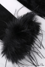Velvet Patchwork Fuzzy Hem Slit Dress image 11