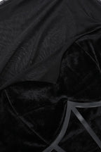 Velvet Patchwork Fuzzy Hem Slit Dress image 9