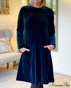 Velvet Round Neck Dress image 6