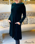 Velvet Round Neck Dress image 3