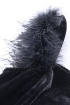 Velvet Split Dress with Fuzzy Shoulders image 6