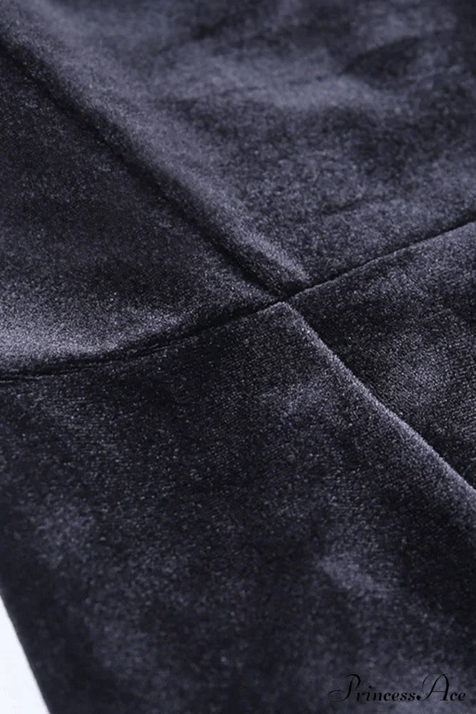 Velvet Split Dress with Fuzzy Shoulders image 8