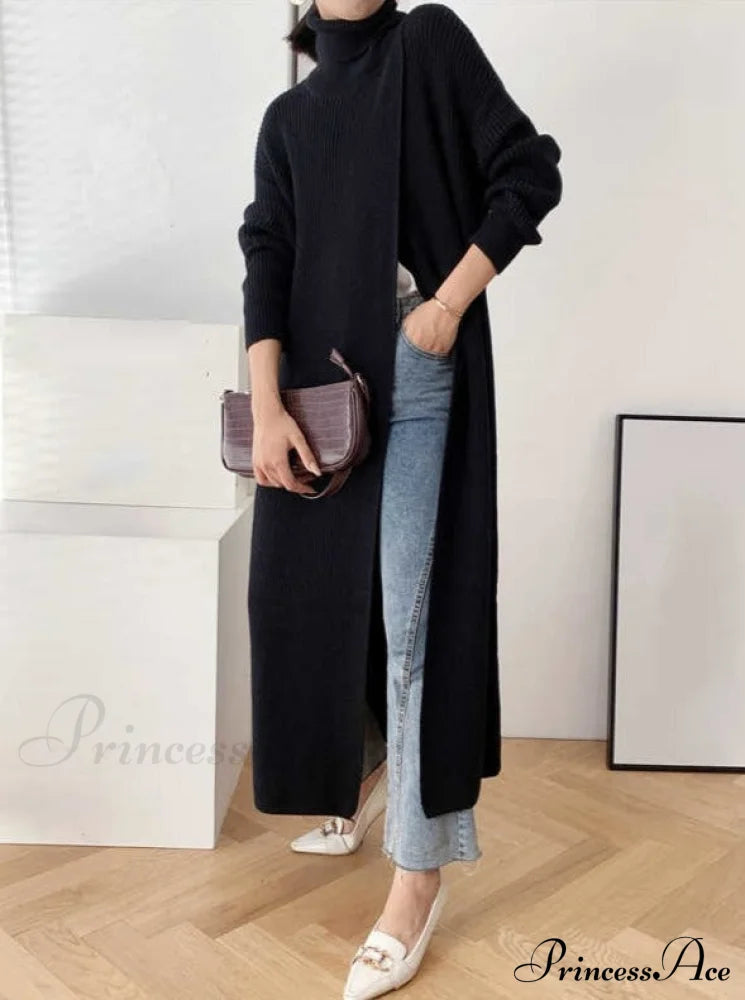 VERA LONG KNIT TOP - Black image 6