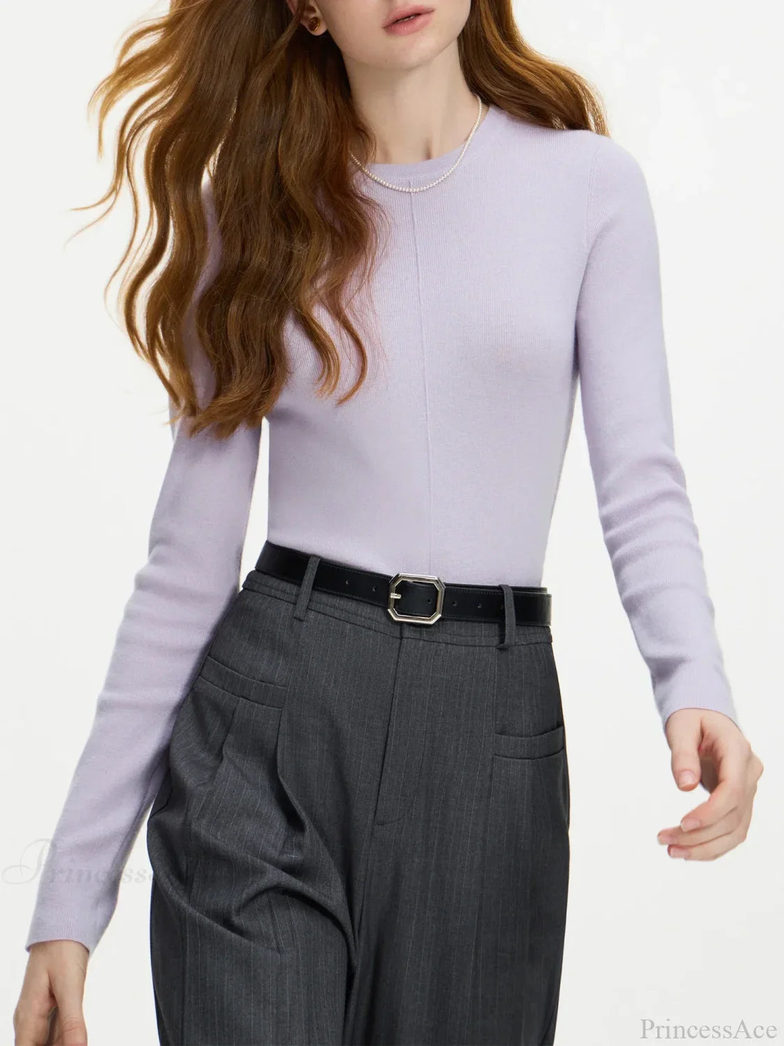 Versatile Round Neck Knitted Sweater image 8