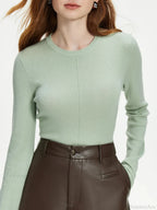Versatile Round Neck Knitted Sweater image 5