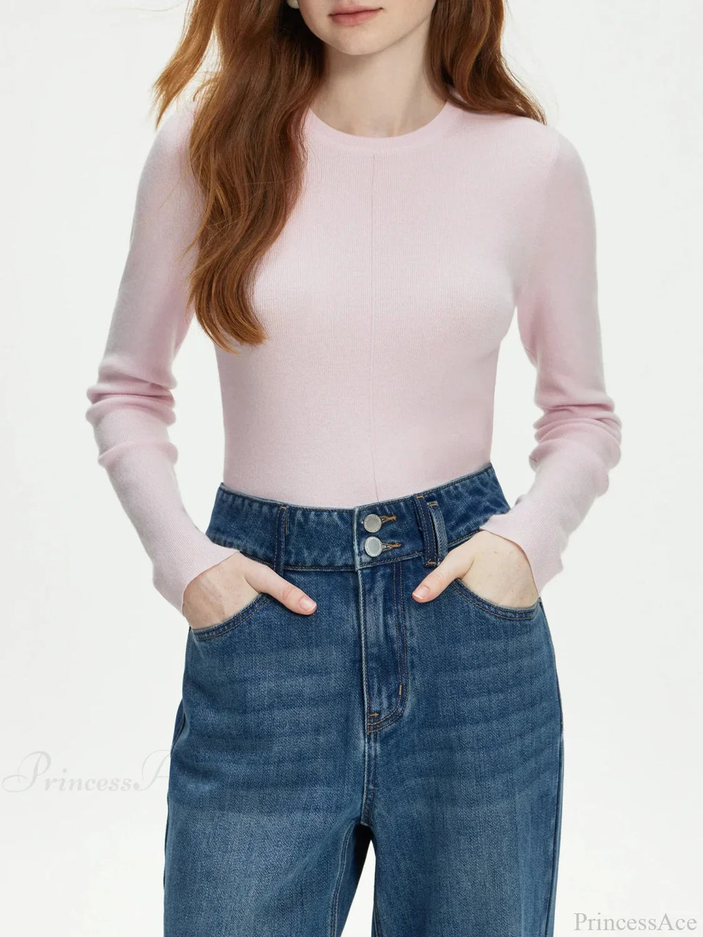 Versatile Round Neck Knitted Sweater image 7