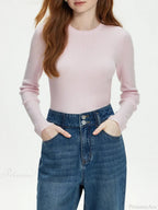 Versatile Round Neck Knitted Sweater image 7