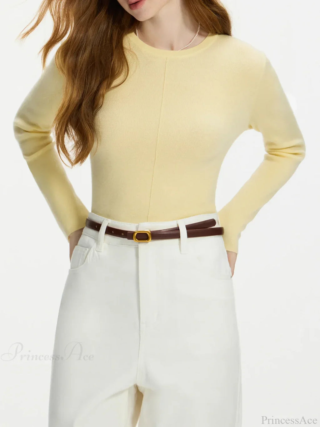 Versatile Round Neck Knitted Sweater image 9