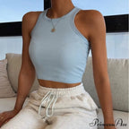 Vest Off Shoulder Knitted Candy Colors Crop Tops image 14