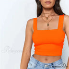 Vest Off Shoulder Knitted Candy Colors Crop Tops image 9