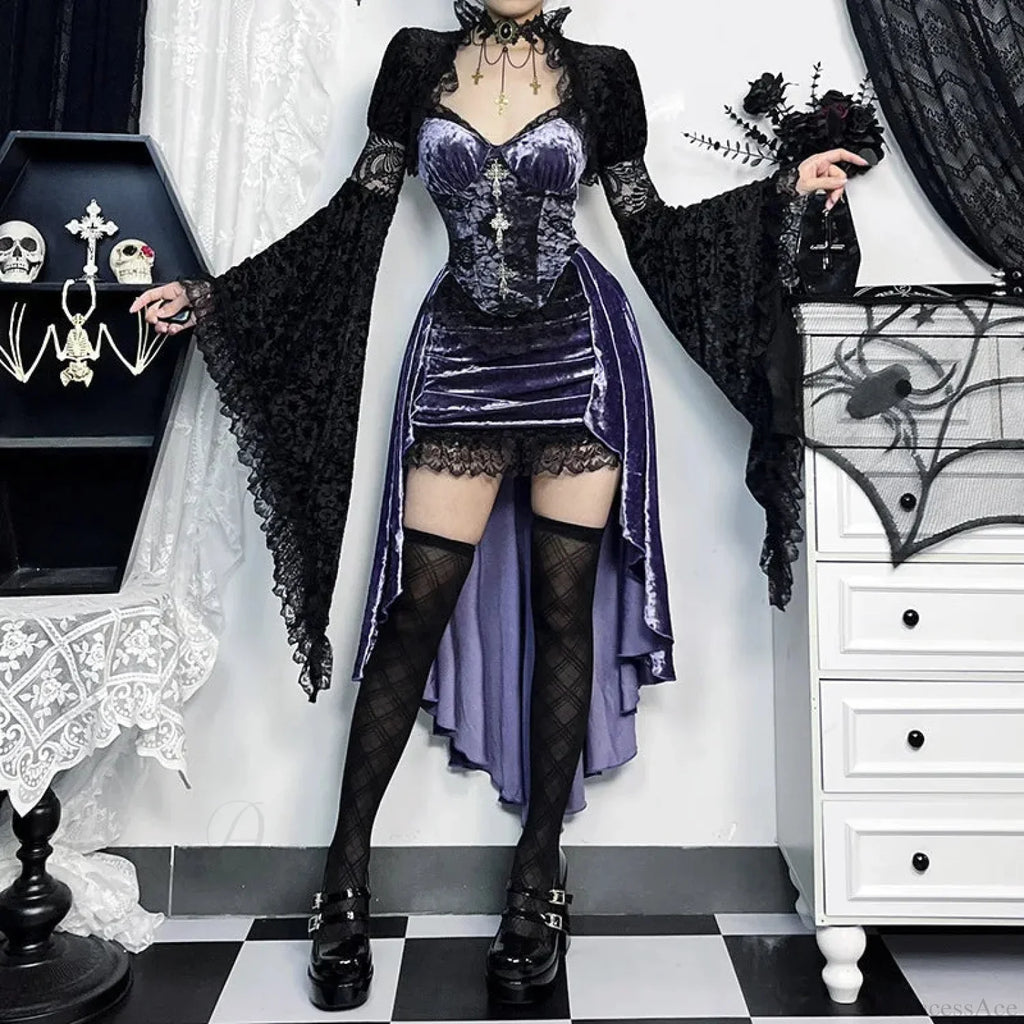 Victoria Velvet A-line Lace Midi Dress image 6