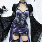 Victoria Velvet A-line Lace Midi Dress image 1