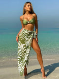 Vintage Bikini with Mesh Skirt Three Piece Swimsuit image 3