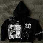 Vintage Black Zipper Hoodie image 1