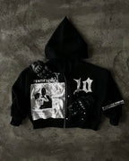 Vintage Black Zipper Hoodie image 6