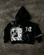 Vintage Black Zipper Hoodie image 2