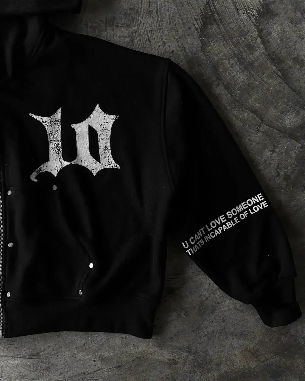 Vintage Black Zipper Hoodie image 4