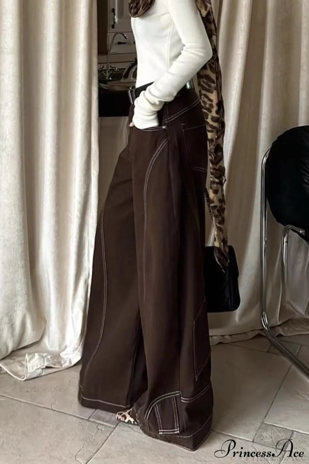 Vintage Brown High Waist Straight Leg Jeans image 3