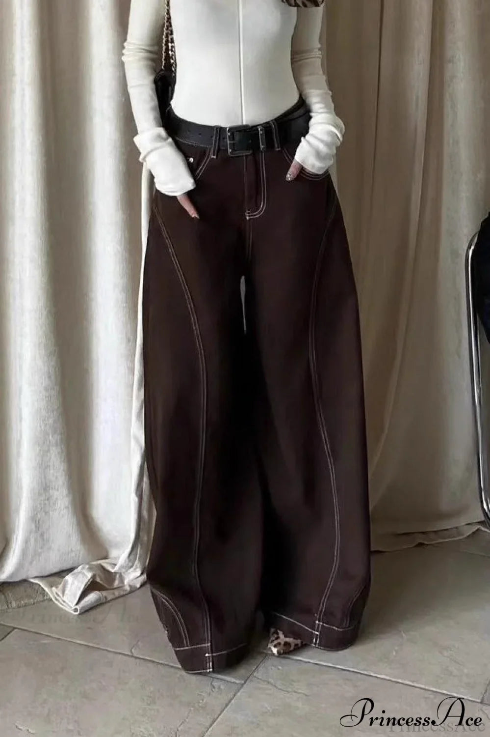 Vintage Brown High Waist Straight Leg Jeans image 2