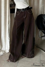 Vintage Brown High Waist Straight Leg Jeans image 1