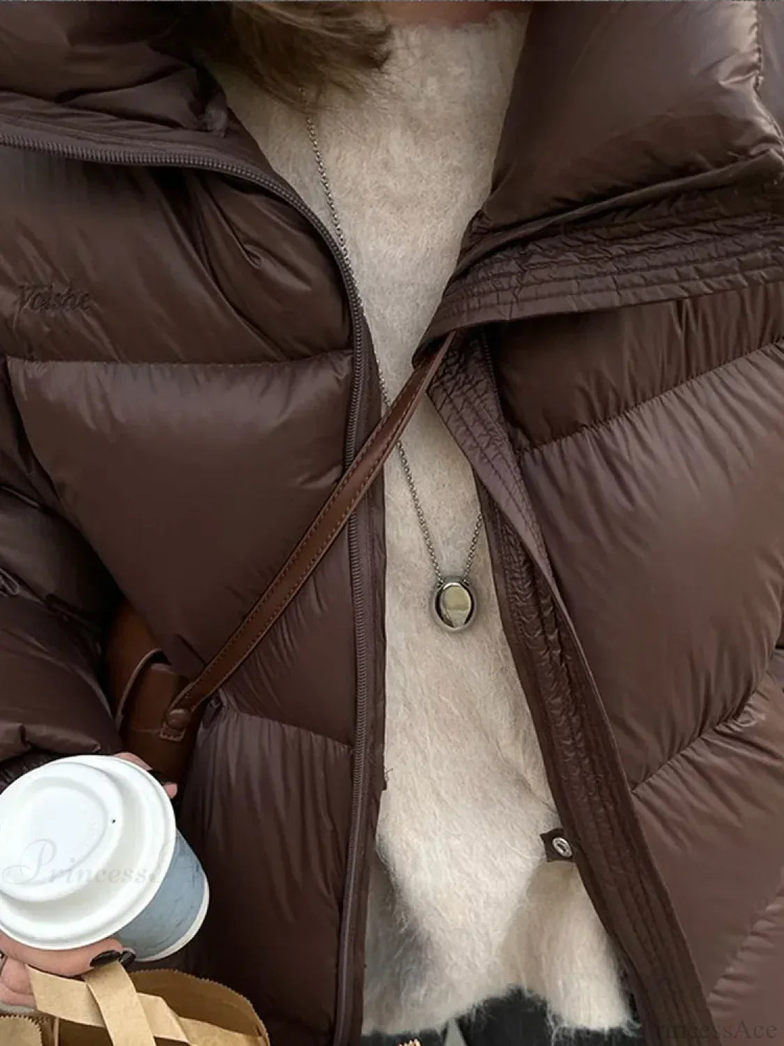 Vintage Brown Oversized Cotton Coat image 6