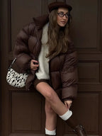 Vintage Brown Oversized Cotton Coat image 7