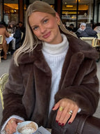Vintage Brown Stand Collar Loose Coat image 2