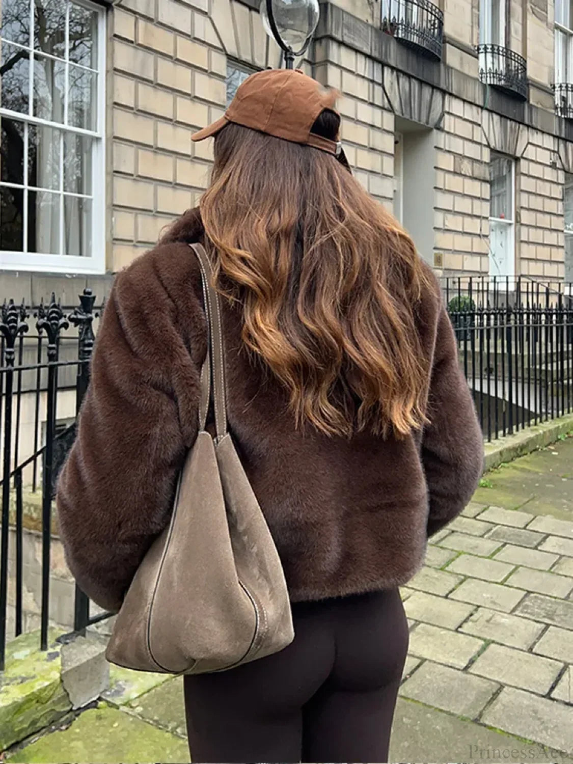 Vintage Brown Stand Collar Loose Coat image 5