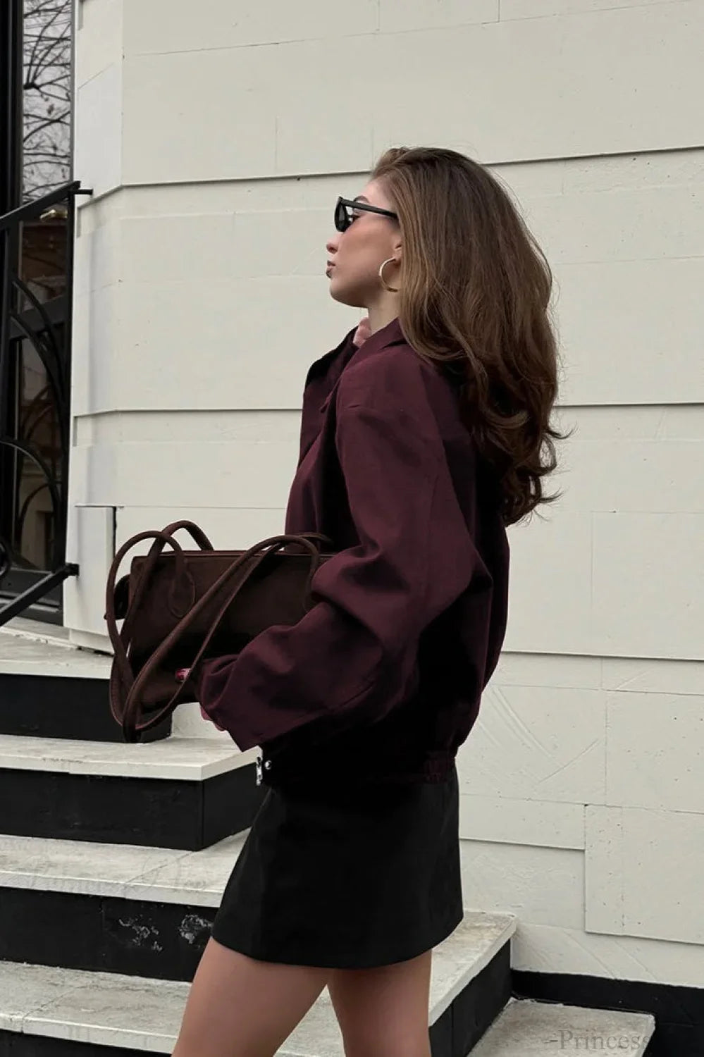 Vintage Burgundy Suede Utility Jacket image 4