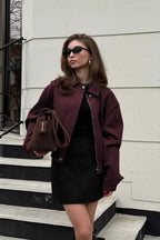 Vintage Burgundy Suede Utility Jacket image 3