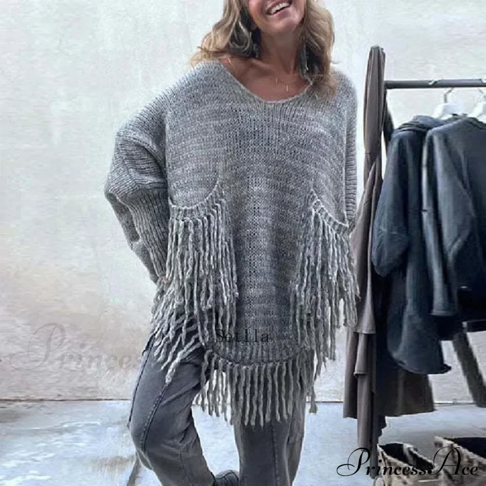 Vintage Casual Knitted Sweater Midi Dress image 4
