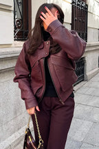 Vintage Casual Lapel Loose Suede Jacket image 2