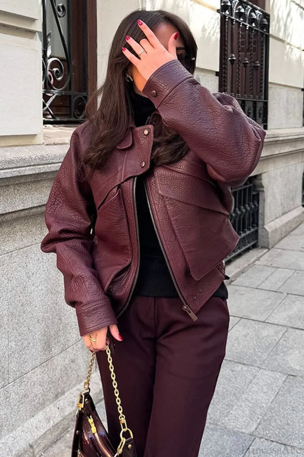 Vintage Casual Lapel Loose Suede Jacket image 2