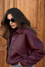Vintage Casual Lapel Loose Suede Jacket image 4