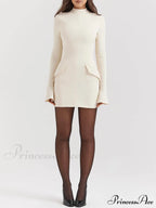 Vintage Cream Stylish Mini Dress image 4