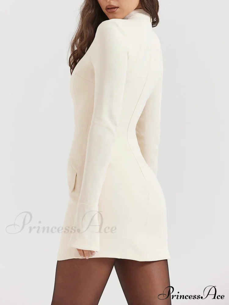Vintage Cream Stylish Mini Dress image 5
