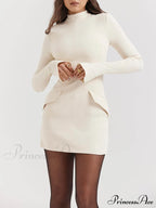 Vintage Cream Stylish Mini Dress image 1