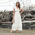 Vintage Deep V Short Sleeve Dress image 3